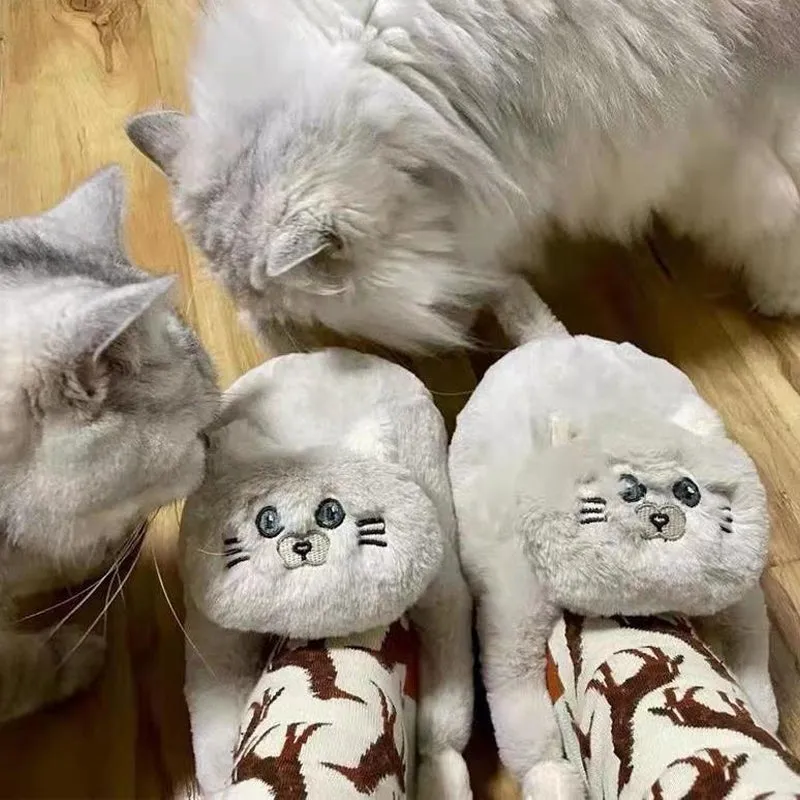 Women's Plush Cat Slippers