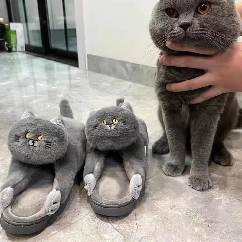 Women's Plush Cat Slippers