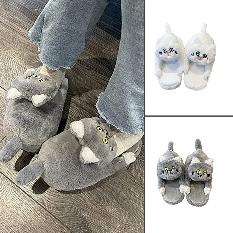 Women's Plush Cat Slippers