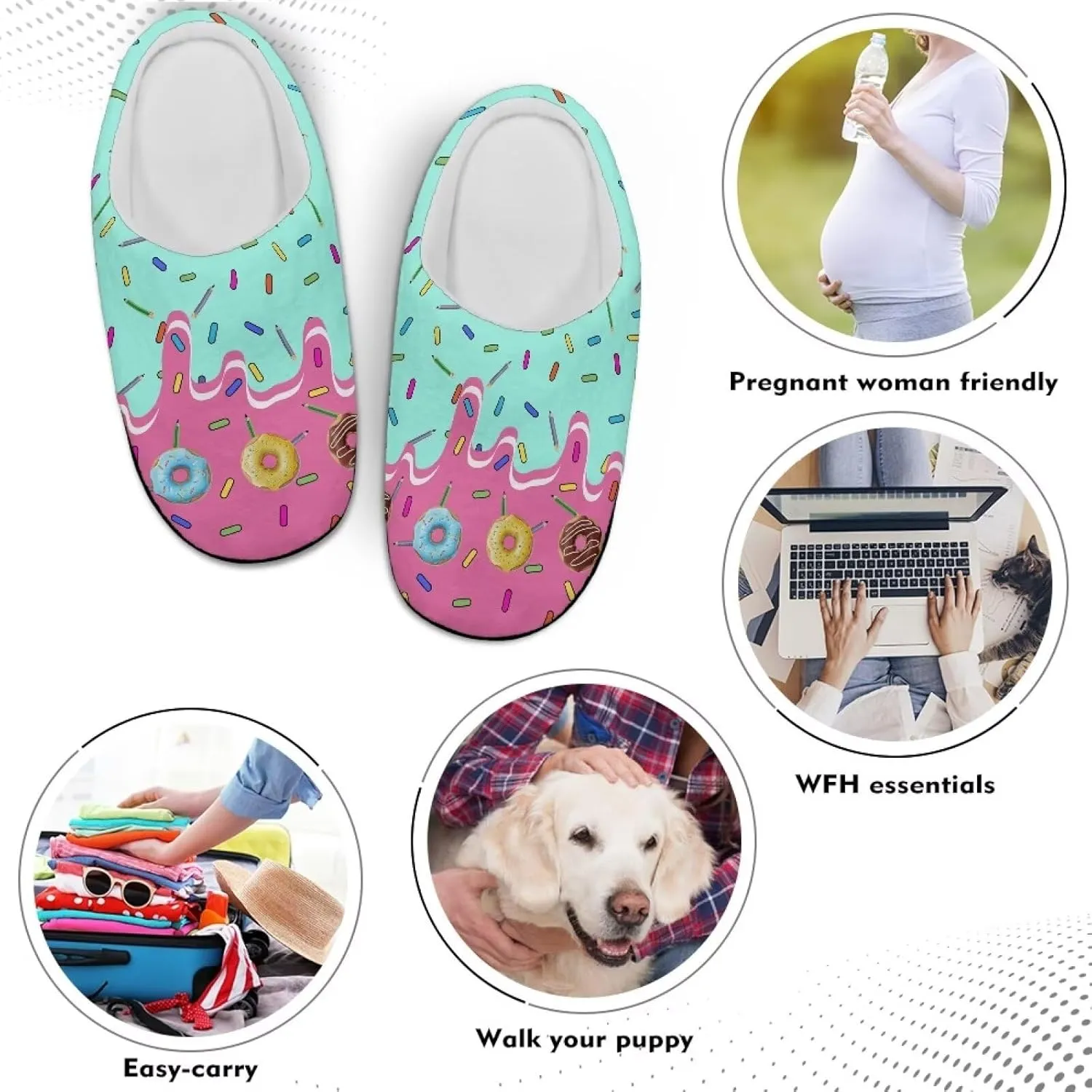 Womens Soft Plush Slippers Winter Fluffy Fuzzy Shoes Keep Warm Non Slip Household Shoes Indoor Cotton Slippers US 4-12