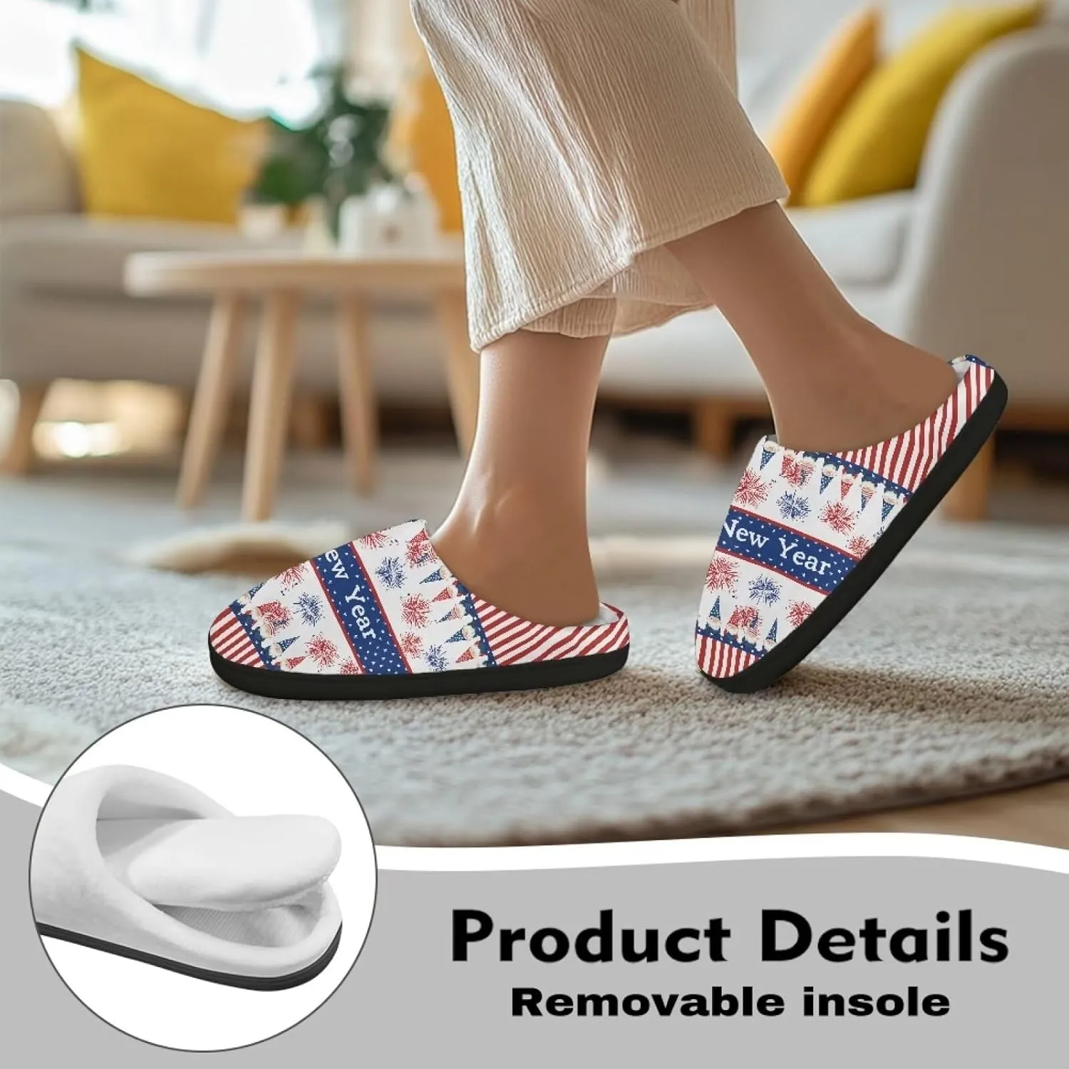 Womens Soft Plush Slippers Winter Fluffy Fuzzy Shoes Keep Warm Non Slip Household Shoes Indoor Cotton Slippers US 4-12