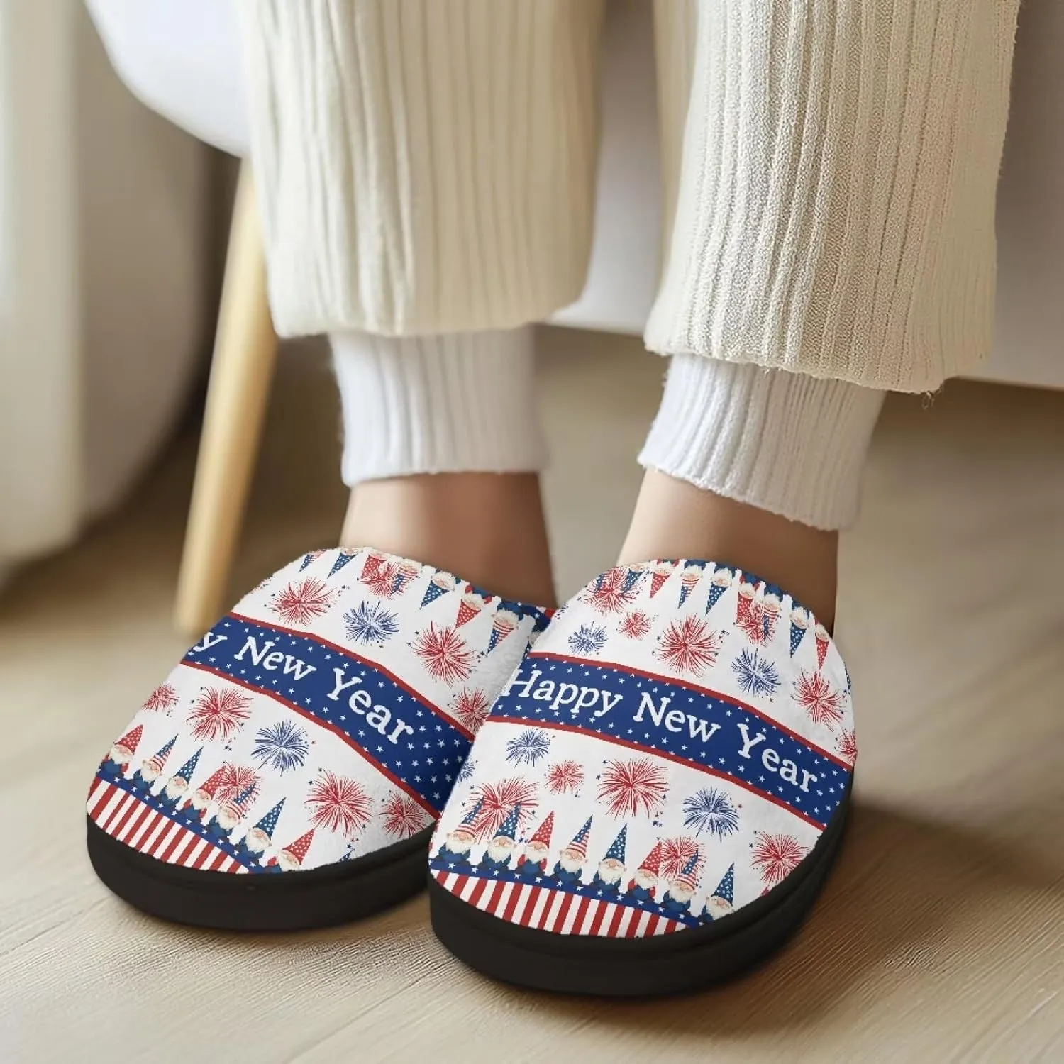 Womens Soft Plush Slippers Winter Fluffy Fuzzy Shoes Keep Warm Non Slip Household Shoes Indoor Cotton Slippers US 4-12