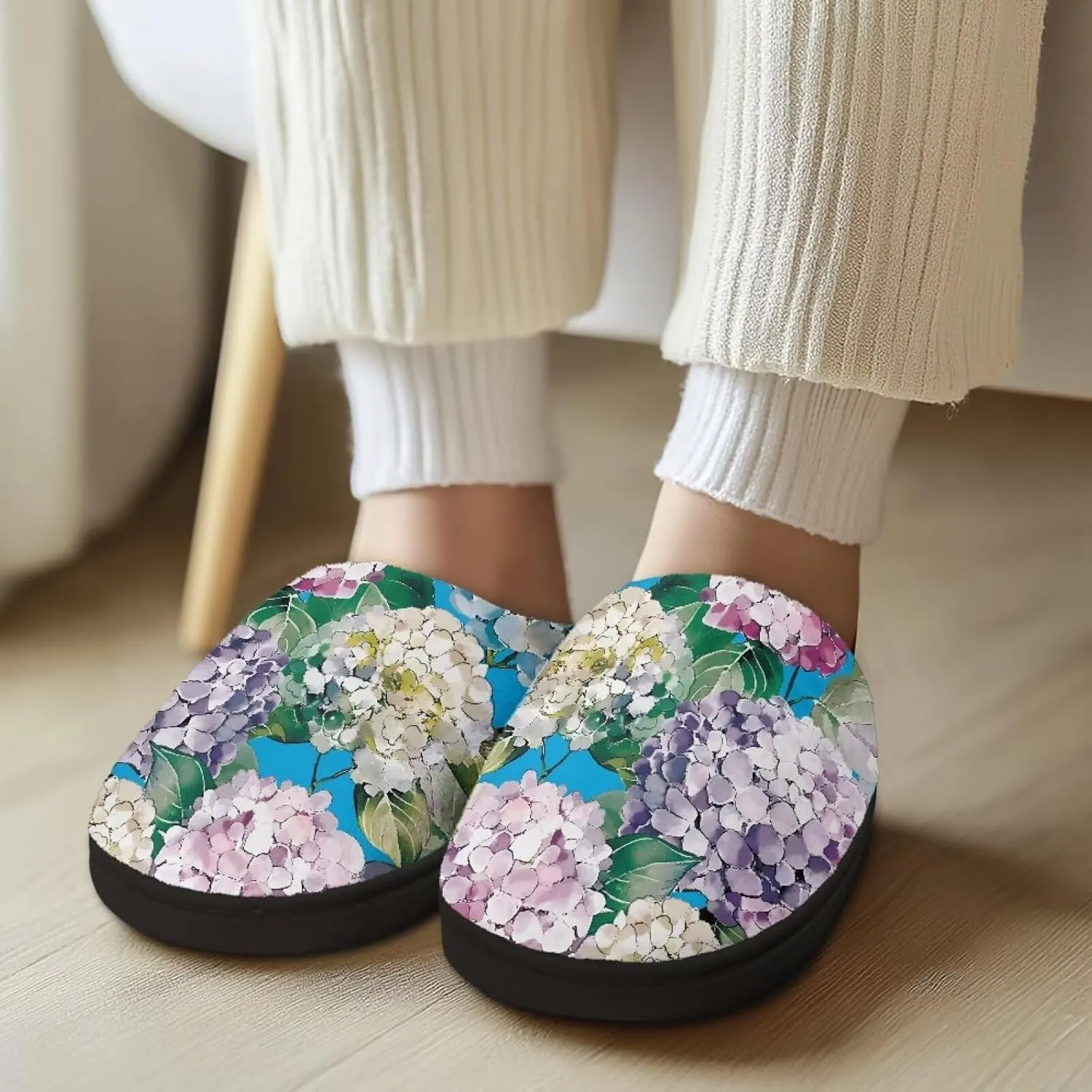 Womens Soft Plush Slippers Winter Fluffy Fuzzy Shoes Keep Warm Non Slip Household Shoes Indoor Cotton Slippers US 4-12