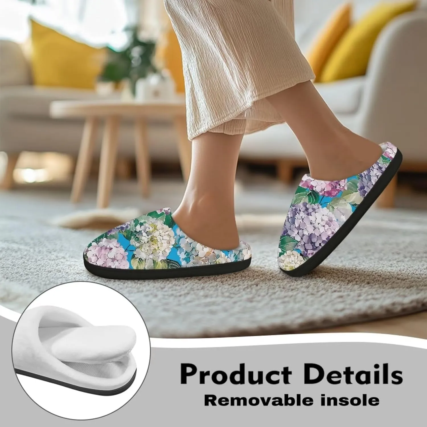 Womens Soft Plush Slippers Winter Fluffy Fuzzy Shoes Keep Warm Non Slip Household Shoes Indoor Cotton Slippers US 4-12