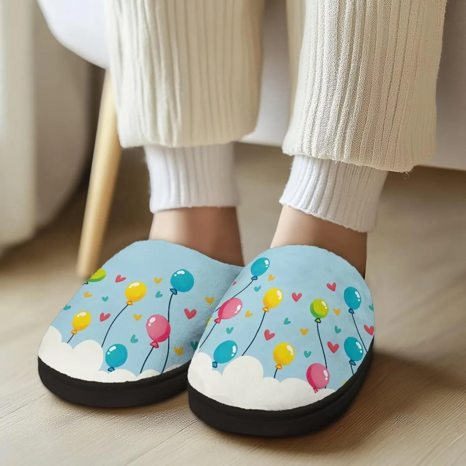 Womens Soft Plush Slippers Winter Fluffy Fuzzy Shoes Keep Warm Non Slip Household Shoes Indoor Cotton Slippers US 4-12