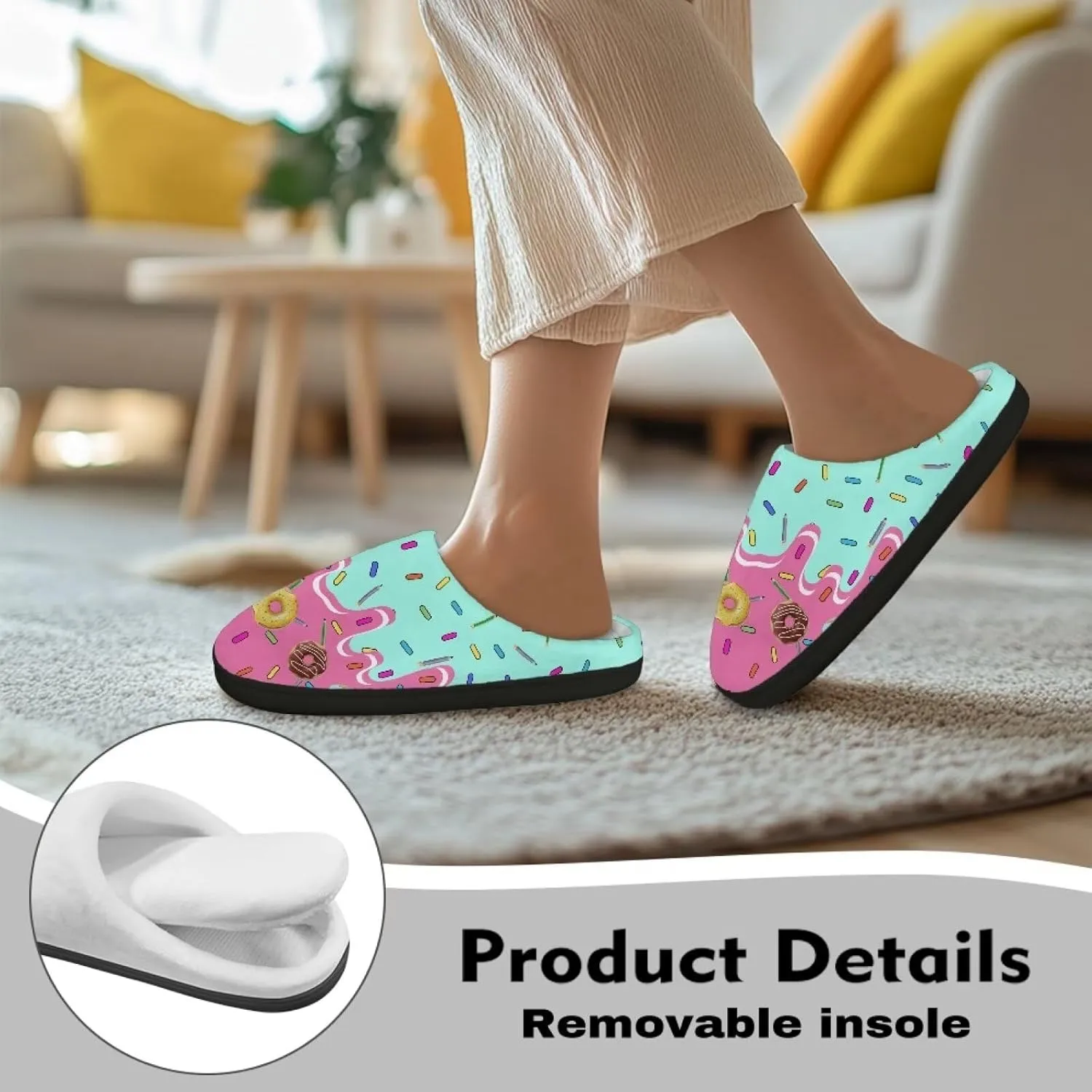 Womens Soft Plush Slippers Winter Fluffy Fuzzy Shoes Keep Warm Non Slip Household Shoes Indoor Cotton Slippers US 4-12