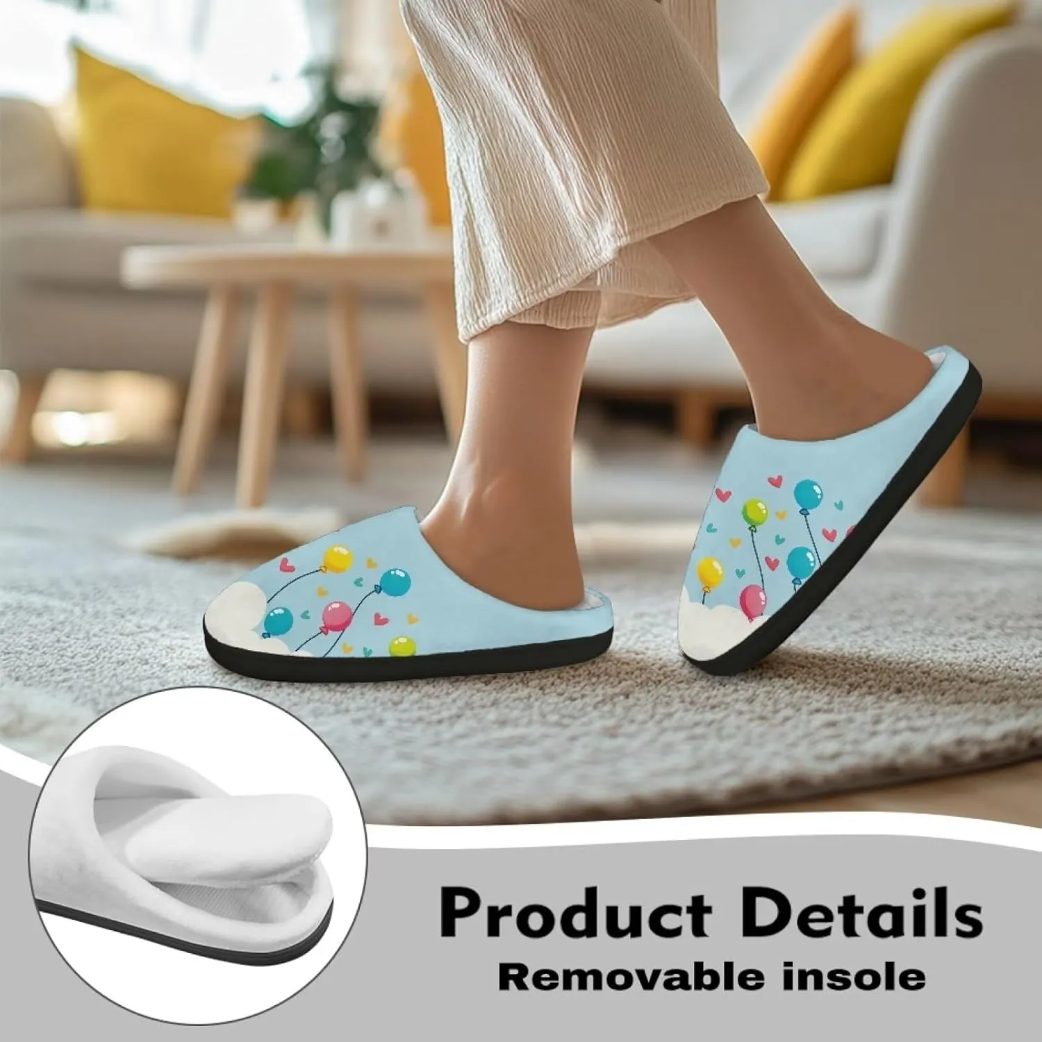 Womens Soft Plush Slippers Winter Fluffy Fuzzy Shoes Keep Warm Non Slip Household Shoes Indoor Cotton Slippers US 4-12