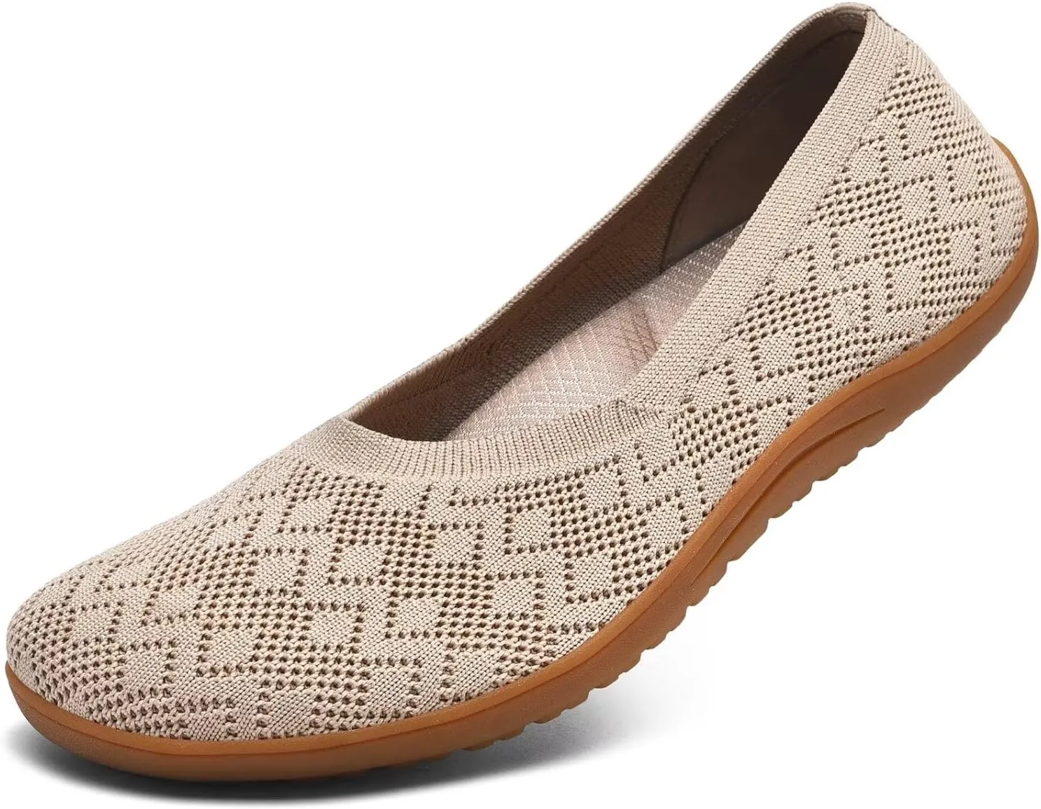 Women's Wide Toe Box Flats Shoes Knit Ballet Flat Slip-on Dress Walking Comfort Shoes