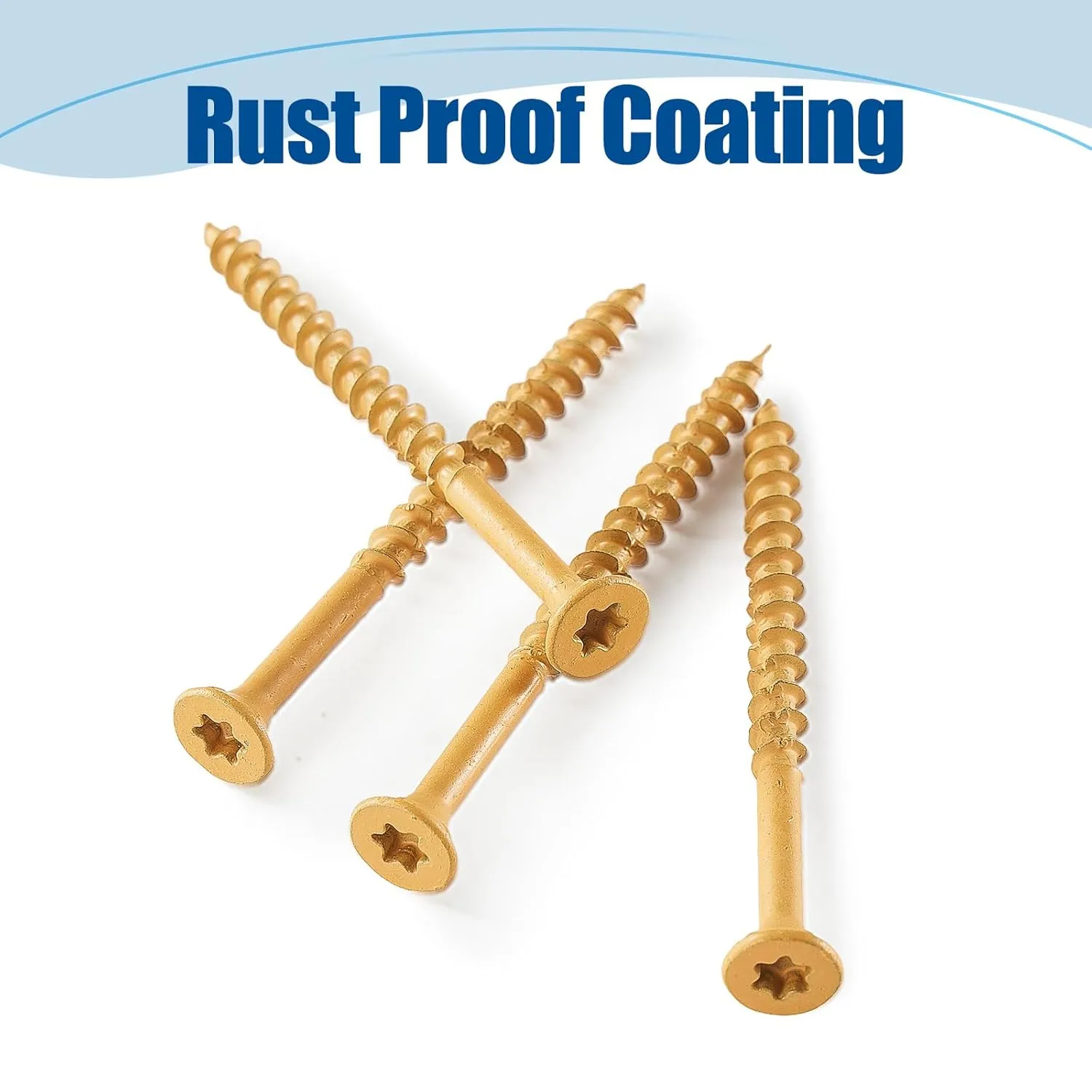 Wood Screws #9×2-1/2″, 300 Pcs, Deck Screws, Rust Resistant, Exterior Epoxy Coated, Outdoor Decking Screws, Torx/Star Drive Head Deck Screw, 2 Pcs T25 Star Bit Included, Tan