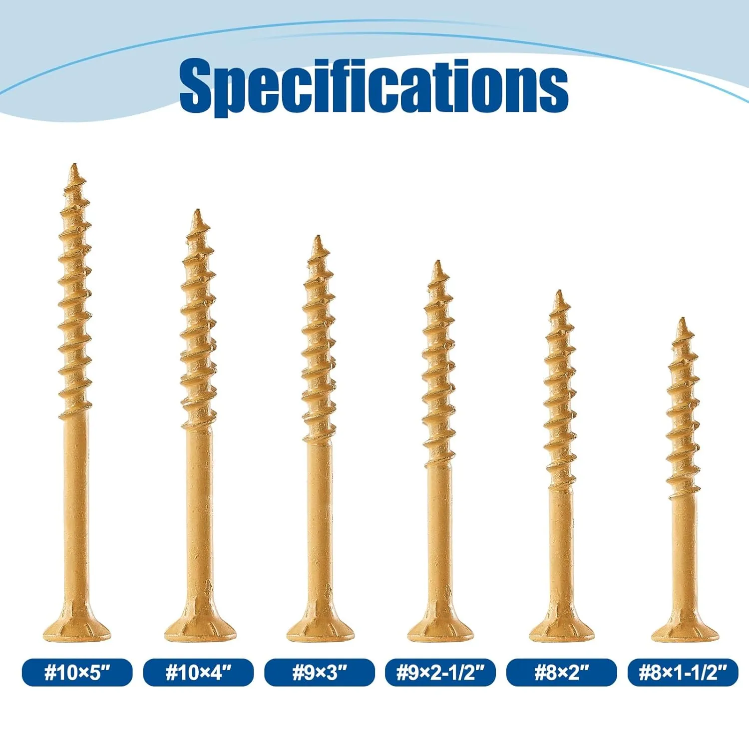 Wood Screws #9×2-1/2″, 300 Pcs, Deck Screws, Rust Resistant, Exterior Epoxy Coated, Outdoor Decking Screws, Torx/Star Drive Head Deck Screw, 2 Pcs T25 Star Bit Included, Tan