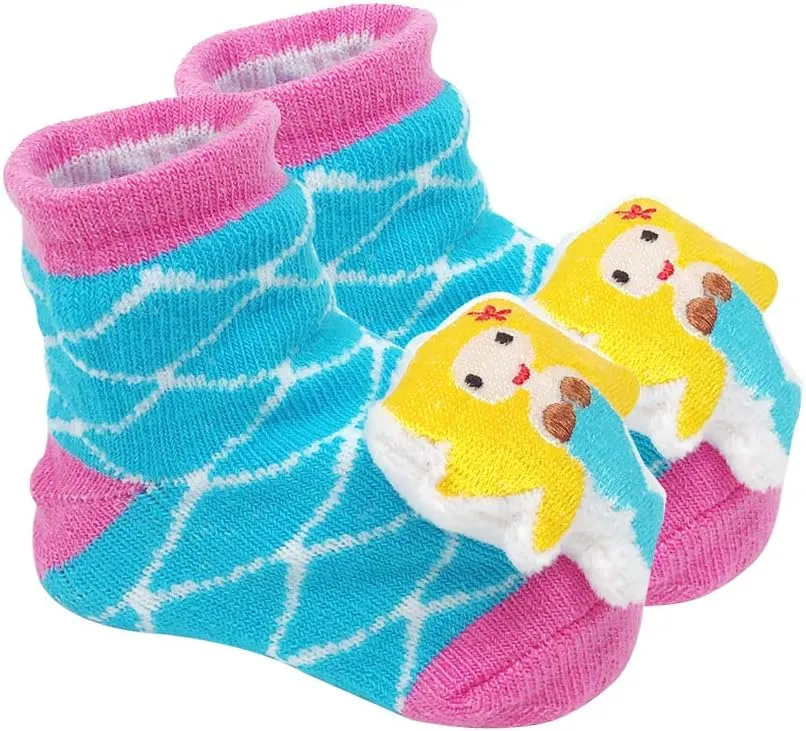 Wrapables® Cute 3D Cartoon Anti-Skid Baby Booties Sock Slipper Shoes (Set of 6)