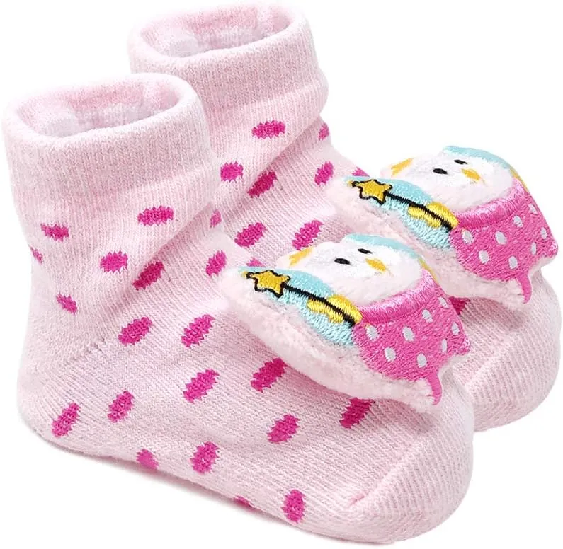Wrapables® Cute 3D Cartoon Anti-Skid Baby Booties Sock Slipper Shoes (Set of 6)