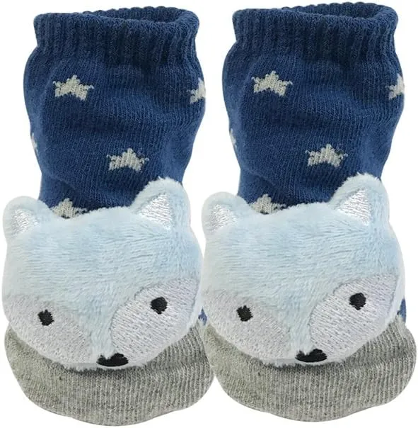 Wrapables® Cute 3D Cartoon Anti-Skid Baby Booties Sock Slipper Shoes (Set of 6)