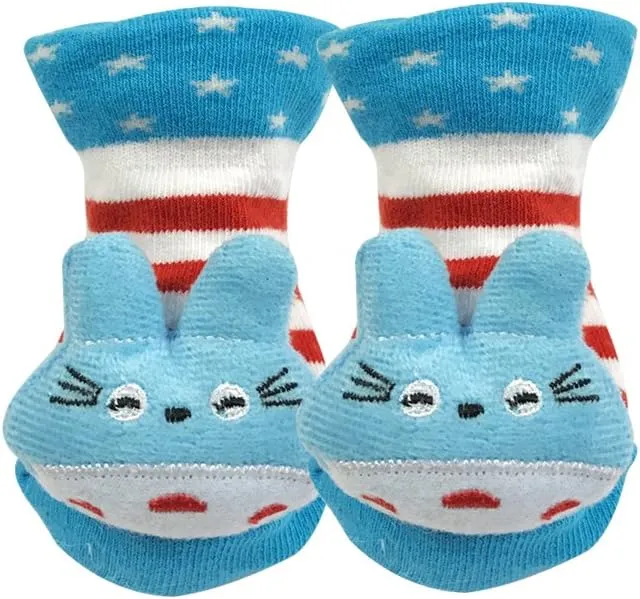 Wrapables® Cute 3D Cartoon Anti-Skid Baby Booties Sock Slipper Shoes (Set of 6)