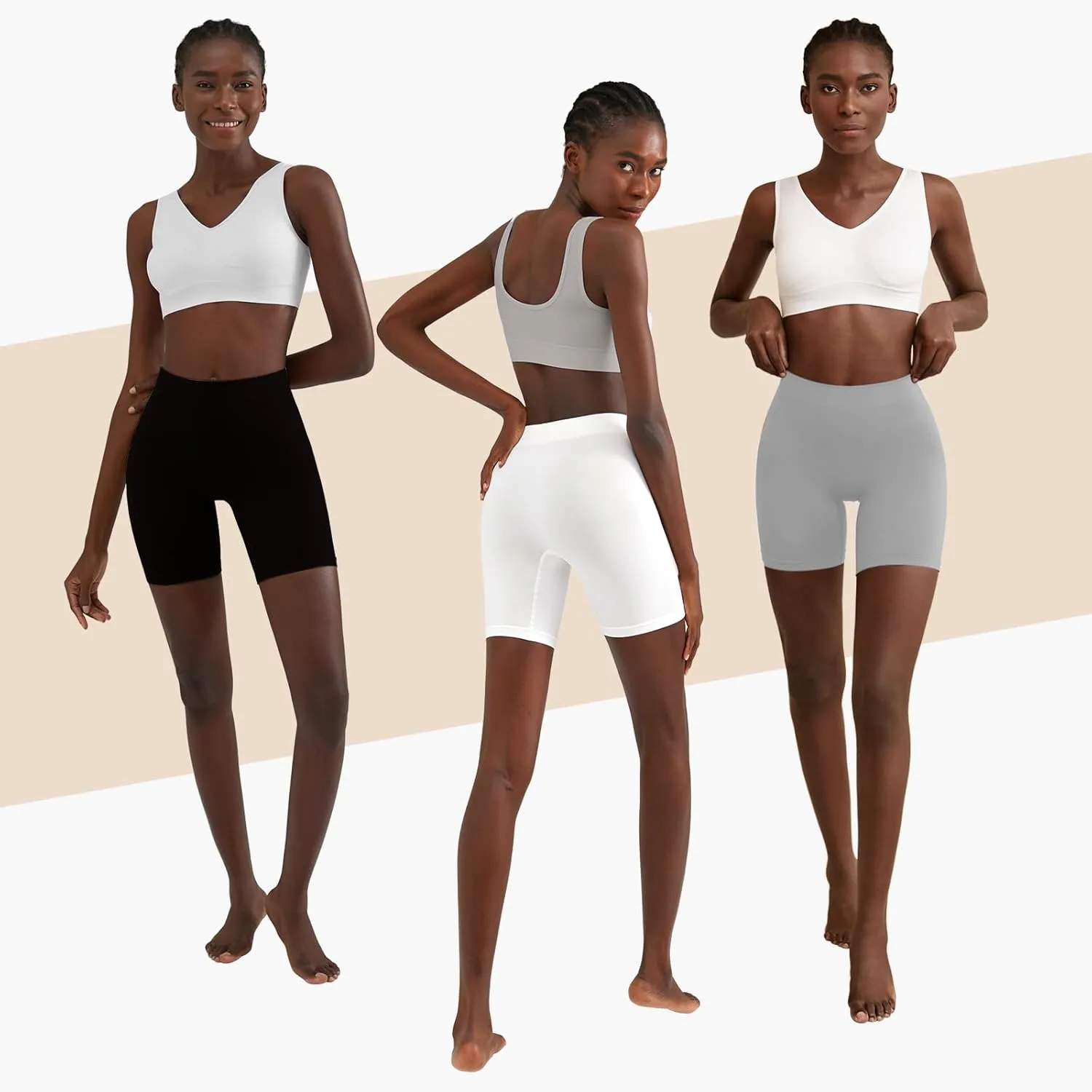 YADIFEN 3 Pack Slip Shorts for Under Dresses Seamless Anti Chafing Underwear Shaping Boyshort Smooth Panties for Women