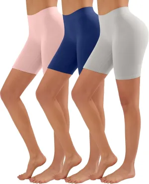 YADIFEN 3 Pack Slip Shorts for Under Dresses Seamless Anti Chafing Underwear Shaping Boyshort Smooth Panties for Women