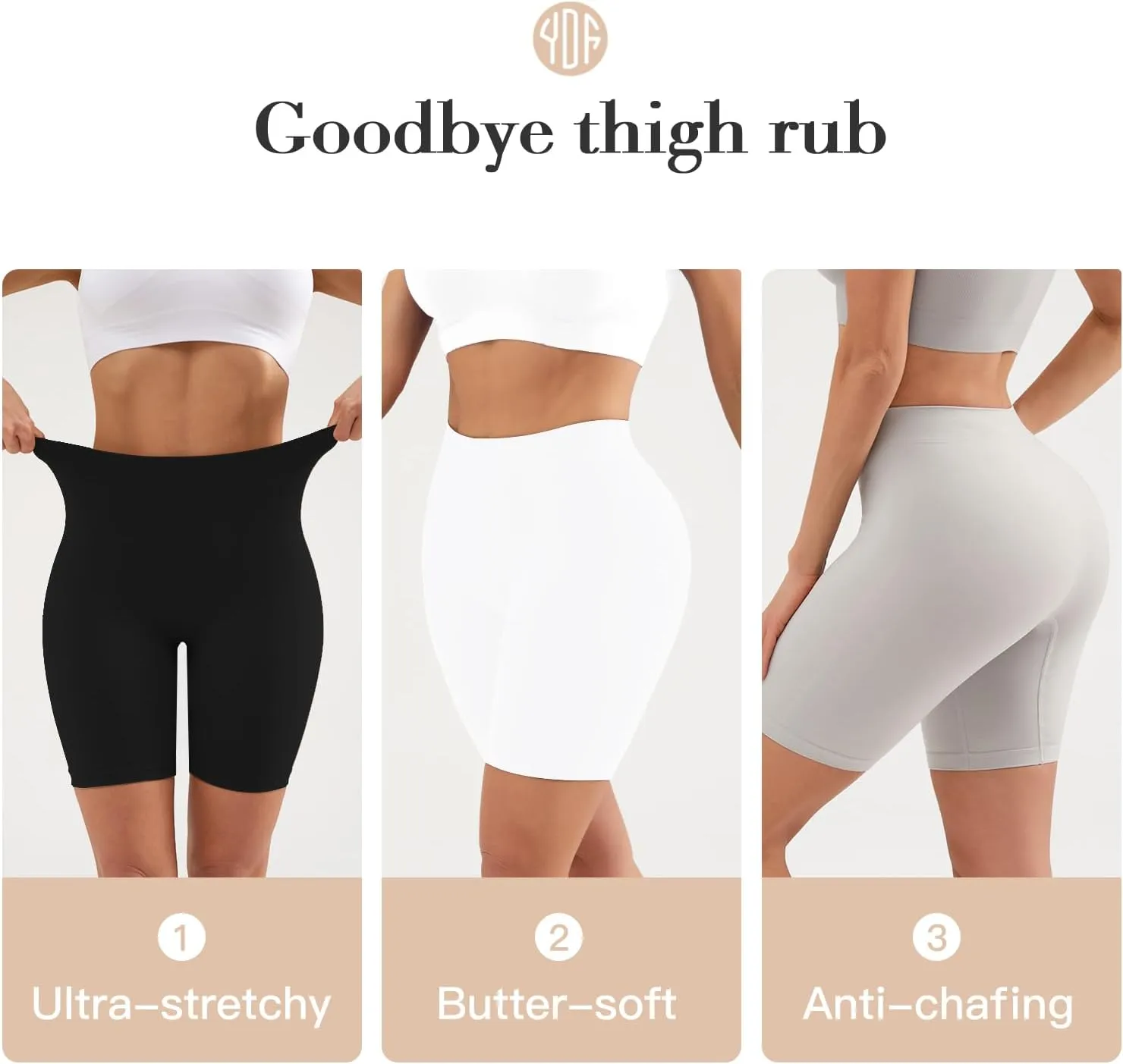 YADIFEN 3 Pack Slip Shorts for Under Dresses Seamless Anti Chafing Underwear Shaping Boyshort Smooth Panties for Women