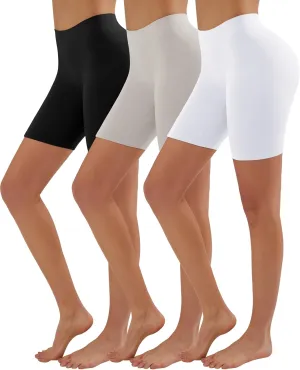 YADIFEN 3 Pack Slip Shorts for Under Dresses Seamless Anti Chafing Underwear Shaping Boyshort Smooth Panties for Women