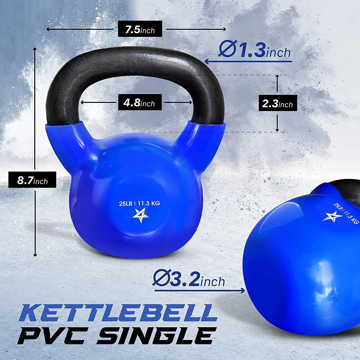Yes4All 5-65lbs Kettlebells Vinyl Coated Cast Iron for Dumbbell Weights Exercises, Gym, Fitness, Full Body Workout Equipment Push up, Grip and Strength Training