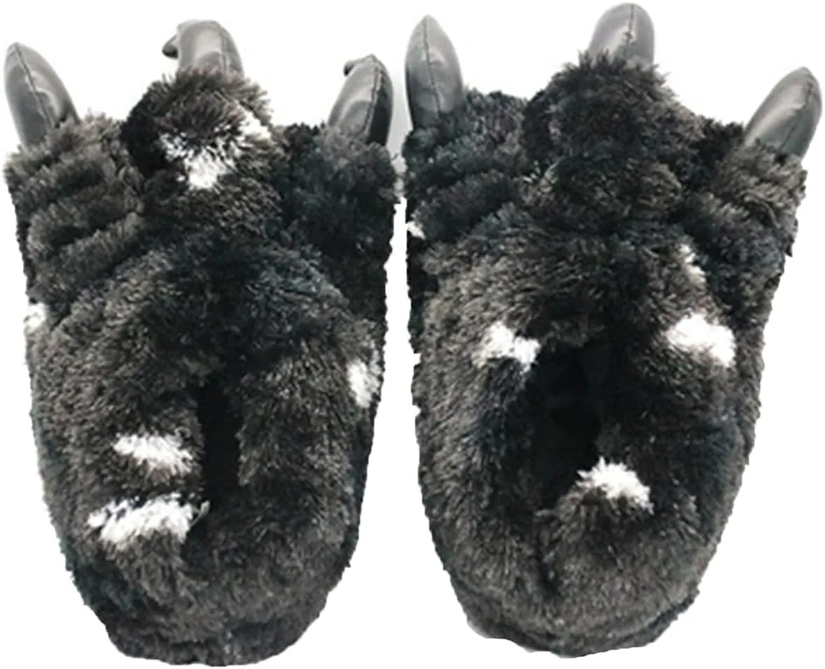 YESBOR Men Women Plush Bear Claw Shoes Fuzzy Halloween Animal House Slippers