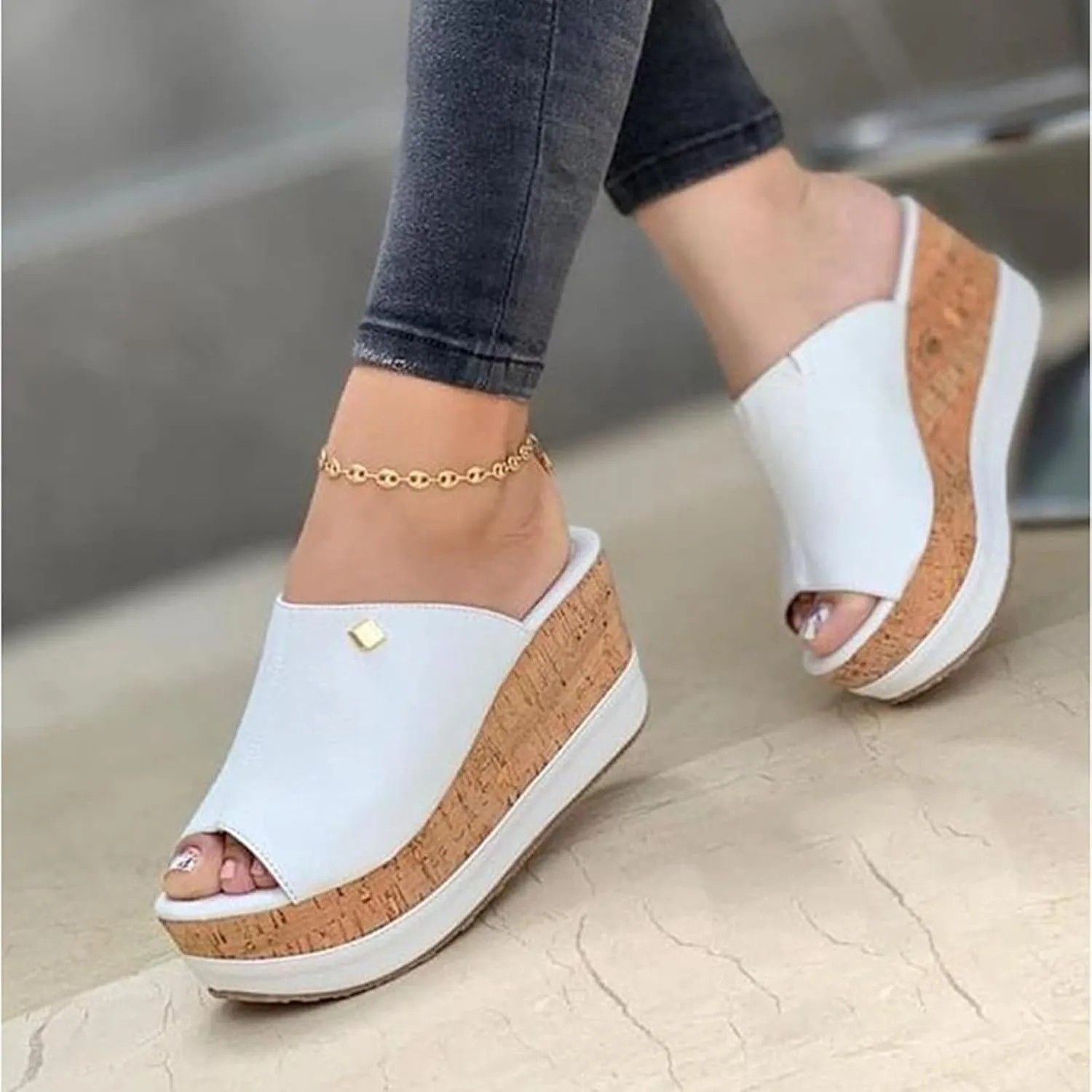 ZBYY Women's Wedge Sandals Open Toe Platform Flip Flops Slingback Fashion Summer Slip On Beach Outdoor Slippers