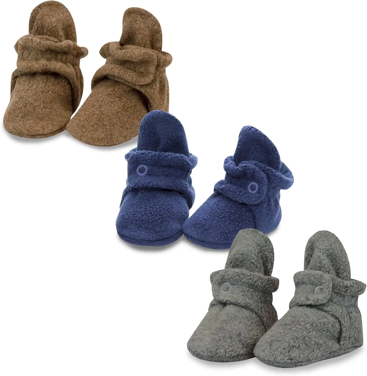 Zutano Unisex Fleece Baby Booties with Organic Cotton Lining, Newborn Essentials